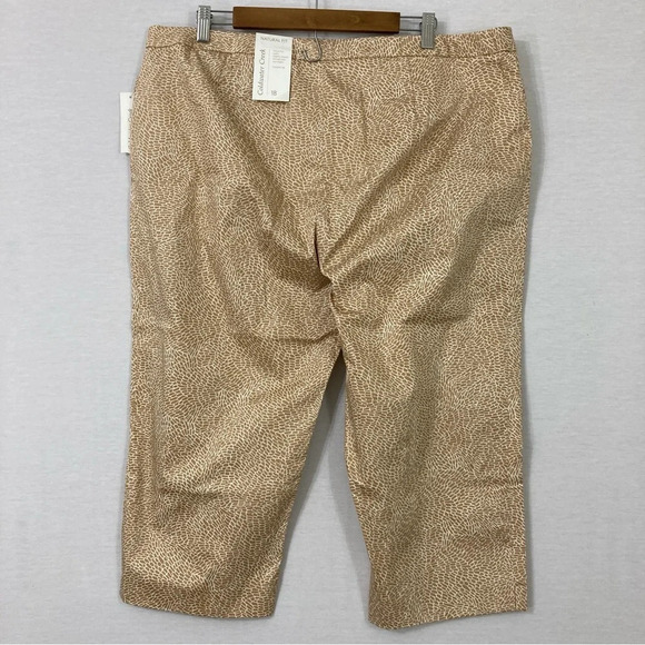 New Coldwater Creek Tan Abstract Print Natural Fit Crop Pants size 18 - Picture 9 of 10